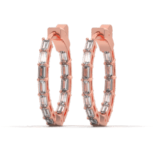 Baguette In & Out Hoop(Earring Hoops) In East-West Set