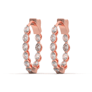 Marquise In & Out Hoop(Earring Hoops) In East-West Set