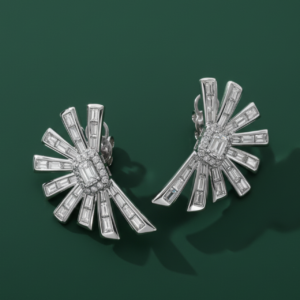 Emerald and Baguette Earring