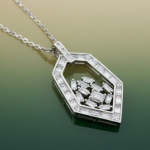 Baguette and Emerald Pendant